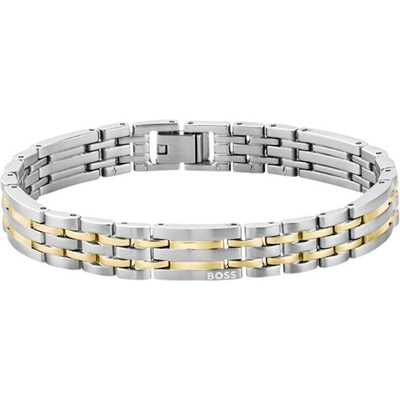 Hugo Boss Nadčasový bicolor náramok pre mužov Wesley 1580813 bicolor, strieborná , zlatá