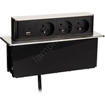 Solight PP126C-PD20 - Колона с контакти за монтаж на плот на бюро 3x230V + USB-A + USB-C (SL1660)