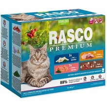RASCO Premium Cat Pouch Sterilized 3x salmon 3x cod 3x duck 3x turkey 1020 g