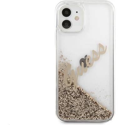GUESS Калъф Guess Liquid Glitter Vintage-дизайнерски кейс за Apple iPhone 12 Pro Max (GUHCP12LGLVSGO)