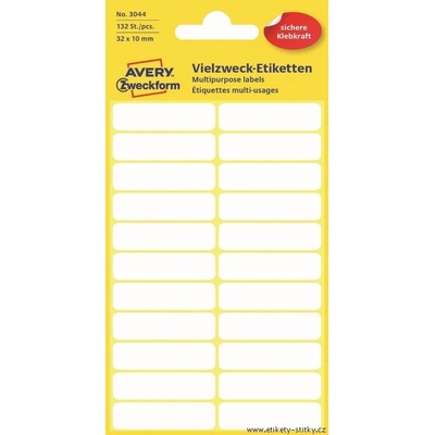 Avery Zweckform 32x10 mm, 132 etiket, bílé 3044