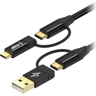 AlzaPower APW-CBM401B MultiCore 4in1 USB 60W 480Mbps, 1m, černý – Zboží Mobilmania