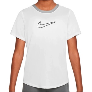 Nike Детска спортна тениска Nike Kid's One Fitted Dri-Fit Short-Sleeve Top Sport shirt - White / Black - размер XS (704-4926-0411)