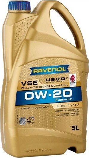 Ravenol VSE 0W-20 Motoröl - 5 Liter, Vollsynthetisch, Freigegeben Für VW, Porsche