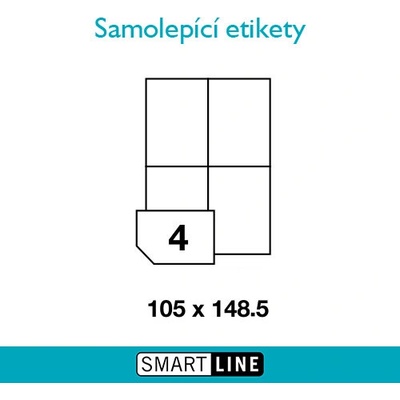 Mondi Samolepicí etikety 100 listů ( 4 etikety 105 x 148,5 mm) EL/MF-4L105x148.5