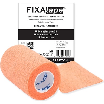 Fixatape Stretch 7,5 x 450 cm oranžový neon