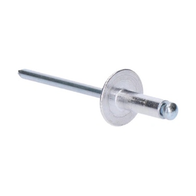 Trhací nýt 4.0x16 velká hlava, hliník-ocel, Materiál: tělo - hliník Al Mg 3,5 trn - ocel pozinkovaná DIN 7337 AL/ST – Sleviste.cz