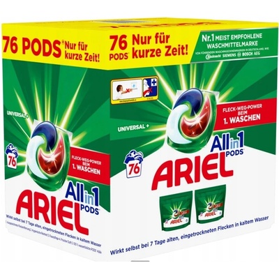 Pracie kapsule Ariel All in1 Pods Universal na bielu 76 PD