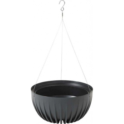 HowHomely závesný košík 14cm výška - kvetináč antracit - závesný kvetináè