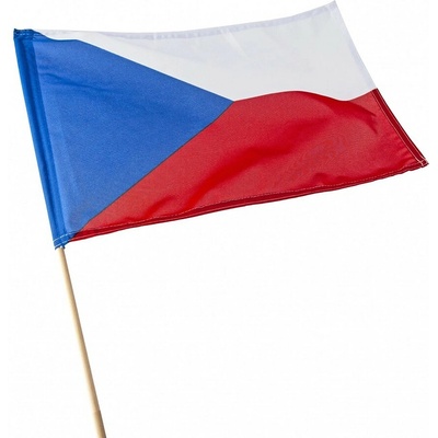 Mávací vlajka ČR velká - 45 x 30 cm + tyčka – Zbozi.Blesk.cz