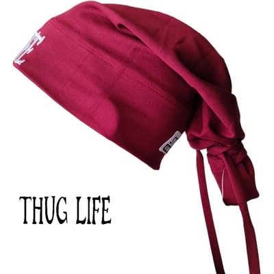 Street Knowledge Бийни шапка в бордо с бродерия Thug life Beanie Street KnowledgeSK-0062 - Бордо, размер L/XL