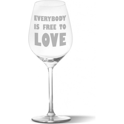 Sablio Sklenička na víno Everybody is free to love 490 ml
