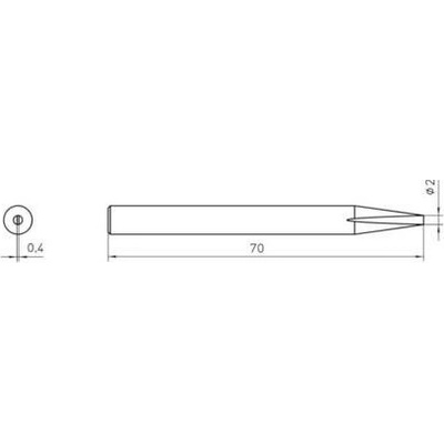 Weller LÖTSPITZE F. SPI 41 2,0MM GERADE VERP. spájkovací hrot dlátová forma Obsah 1 ks
