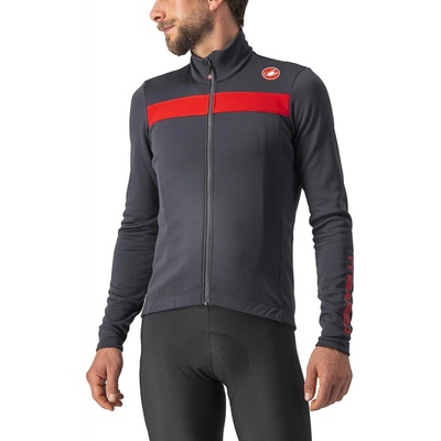 Castelli Jersey Puro 3 tmavo šedá/červená