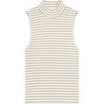 KnowledgeCotton Apparel Дамски топ Knowledgecotton apparel Women's High Neck Rib Top - Creme Stripe (916-6670-0313)