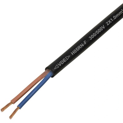 Tru Components TC-13389172 kabel s gumovou izolací H05RN-F 2 x 1 mm² černá 100 m