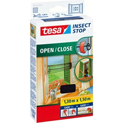 Tesa Insect Stop Otváracia sieť na suchý zips proti hmyzu antracitová 1,3 × 1,5 m, 55033-00021-00