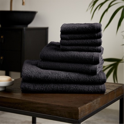 Catherine Lansfield Хавлиена кърпа Catherine Lansfield Quick Dry Cotton 8 Piece Towel Set - Black