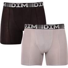 DIM 3D Flex Air Long Boxer pánské sportovní boxerky šedá černá 2 ks