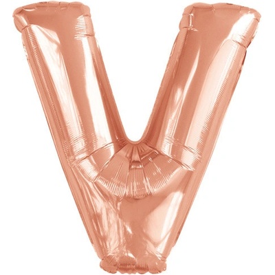 Amscan Foliové písmeno V rose gold 100 cm