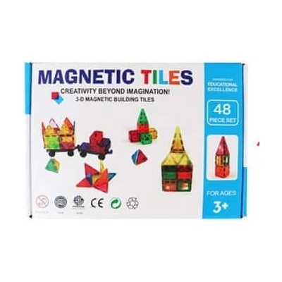 Magnetic Tiles Magnetická stavebnica sada 48ks