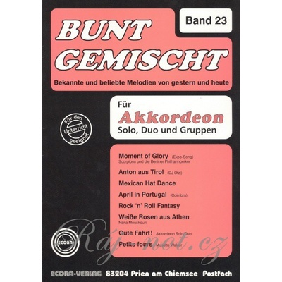 BUNT GEMISCHT 23 / známe melódie v úprave pre jeden alebo dva akordeóny