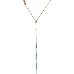 SAVICKI Колие от розово злато 585 с бели диаманти 0.04К, 45 см