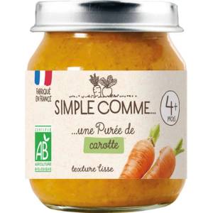 Simple Comme Био зеленчуково пюре Simple Comme - Mоркови, 4 м+, 125 g (3288131900018) - baby