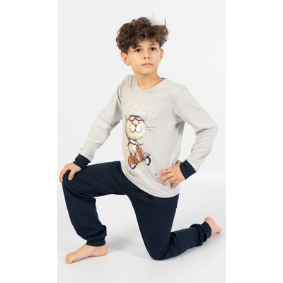 Vienetta Kids dětské pyžamo Motocycle šedá