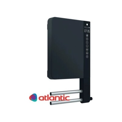 Atlantic Конвектор за баня telia, черен с поставка за кърпи 1000+800 w