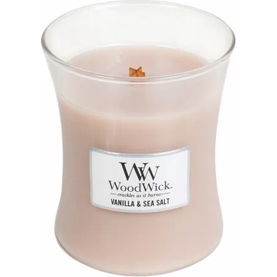 WoodWick Vanilla & Sea Salt ароматна свещ с дървен фитил 275 гр