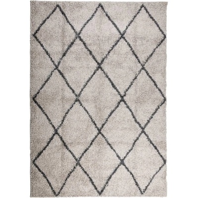 Шаги килим с дълъг косъм, модерен, бежов и антрацит, 160x230 cm