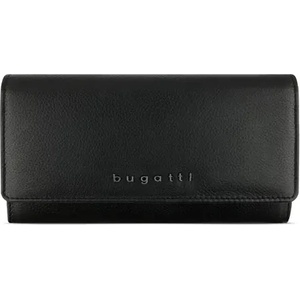 Bugatti Дамски кожен портфейл Bugatti Bella Ladies Flip Long Wallet, RFID защита, черен (49 4824 01)