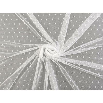Stoklasa Exkluzivní elastický tyl PAD s puntíky Balení: 1 m, Varianta: 1 Off White 1 Off White