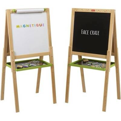 Jeujura Dřevěná multifunkční tabule 54 x 54 cm s rolí papíru