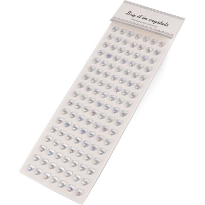 Samolepicí srdce na lepicím proužku multicolor Ø10 mm Varianta: 1 crystal, Balení: 1 karta