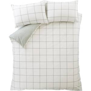 Bianca Зелено/кремаво единично фланелено спално бельо 135x200 cm Brushed Regal Check - Bianca (BD/61880/R/SQS/GR)