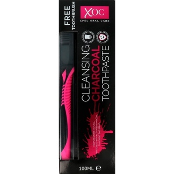 Xpel Charcoal избелваща паста за зъби с активен въглен + четка