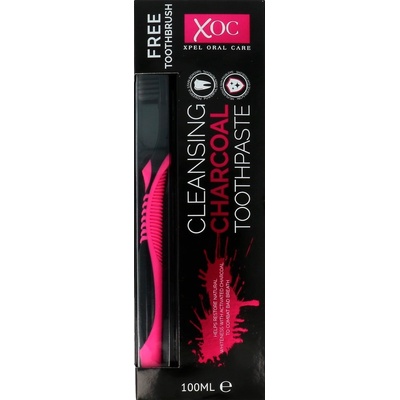 Xpel Charcoal избелваща паста за зъби с активен въглен + четка