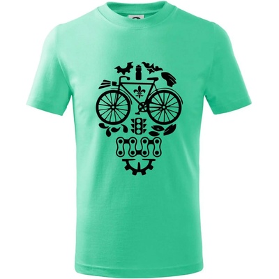bike lebka tričko dětské bavlněné mátová