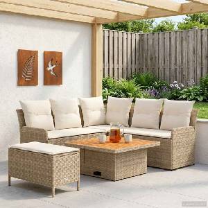 vidaXL Комплекти мебели 5 бр. Бежов и кремав 90 x 90 x 68 см ПЕ ратан (3422206)