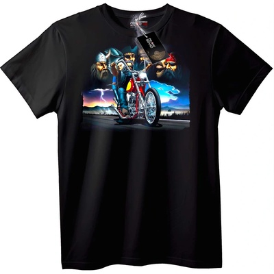 NOONEBRAND Тениска Легенди на Мотористите: Викинг, Каубой, Пират - 2XL, Black