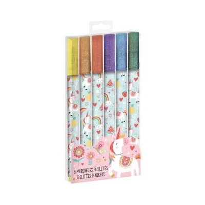 JANOD - Комплект с 6 блестящи маркера - Еднорог (J07871)