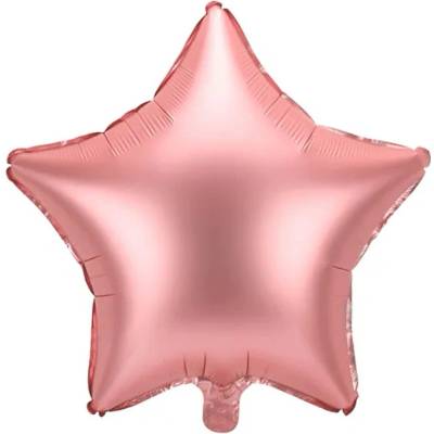 Foliový balonek hvězda rose gold 48 cm balená