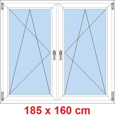 Soft Dvoukřídlé plastové okno 185x160 cm OS+OS se sloupkem Bílá