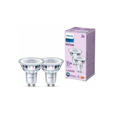 Philips Classic LED GU10 lamp, 35W, clear, neutral white, not dimmable, double pack, cool white - 929001218092