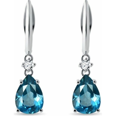 Klenota náušnice s topaz a diamantmi k0672012