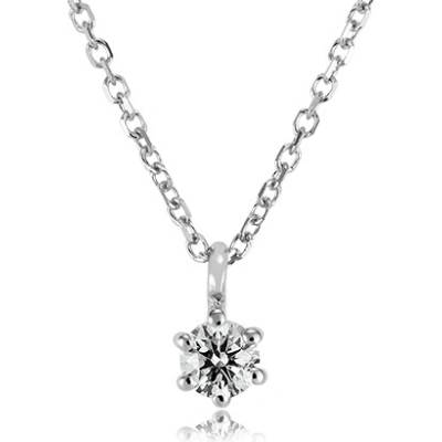 Moon Diamonds Retiazka s diamantovým príveskom z bieleho zlata 20 00343 1255F