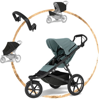 Thule Sport Urban Glide 3 2026 Mid Blue + madlo + pláštěnka + síť proti hmyzu