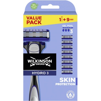 Wilkinson Sword Hydro 3 защита за кожата + 9 броя накрайници